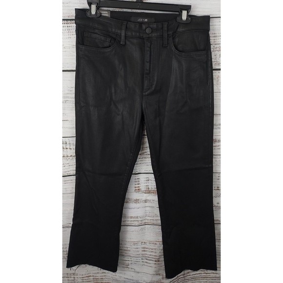 Joe's Jeans Denim - Joes Jeans 30" Black High Rise Crop Bootcut Raw Hem Jeans NEW